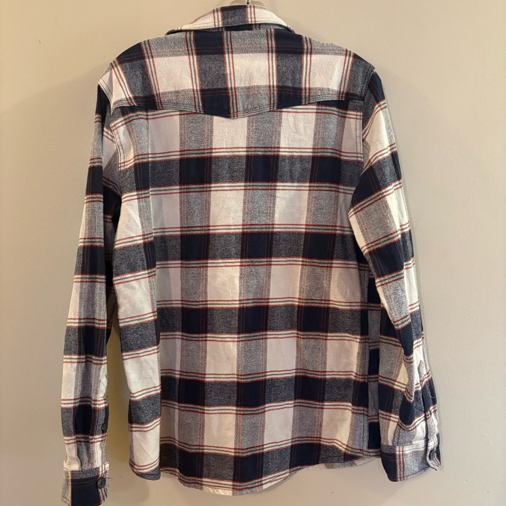 Men's Wind River, Plaid Button up Shirt in Navy, White & Red, Sz Large. - Picture 3 of 8